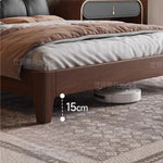 lit moderne marron noir simili cuir tissu blanc beige oreiller couvre lit tapis queen