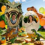 décoration fête masque dinosaure coquille oeuf verte bétonnée jurassique Halloween anniversaire