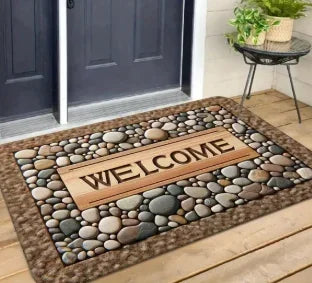 tapis d'entrée moderne antidérapant résistant bactéries 30x50cm 40x60cm noir motif bottes cowboys