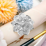 anneaux serviette fleur stylisée doré rose doré argenté élégants décoratifs ajustables table événement