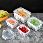 organisateur réfrigérateur paniers blanc perforations noires transparents moderne poignées détachables 850ml 1750ml 3300ml