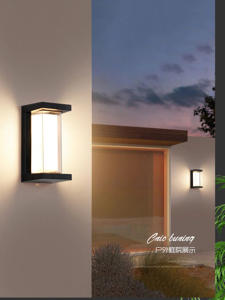 lampe murale led motion sensor extérieure noir moderne étanche ip65 20w