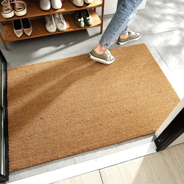 tapis d'entrée moderne marron clair résistant texture naturelle adhésif extérieur sol 50x80cm 60x90cm