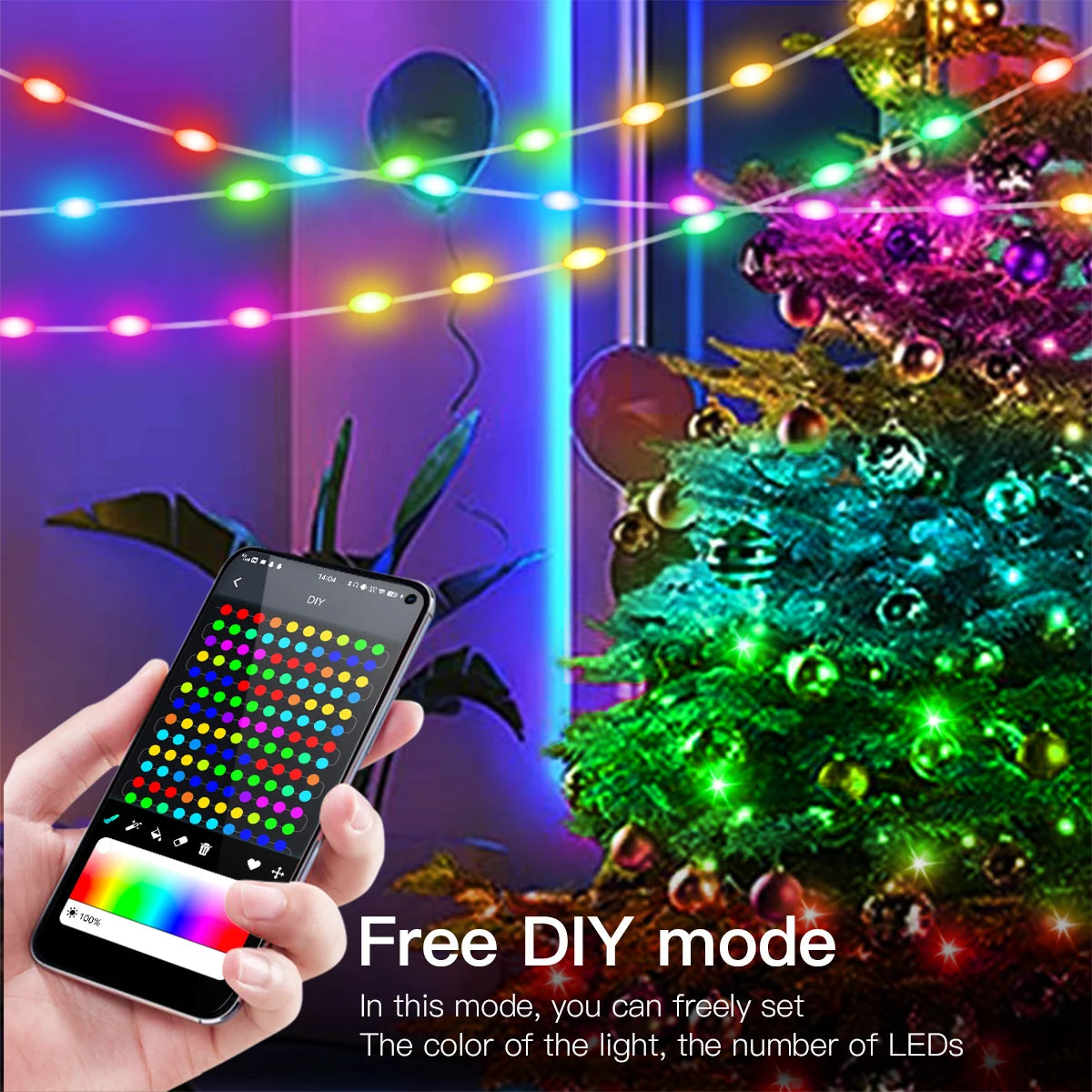guirlande led multicolore flexible transparent noel 5m 10m 20m controle usb bluetooth