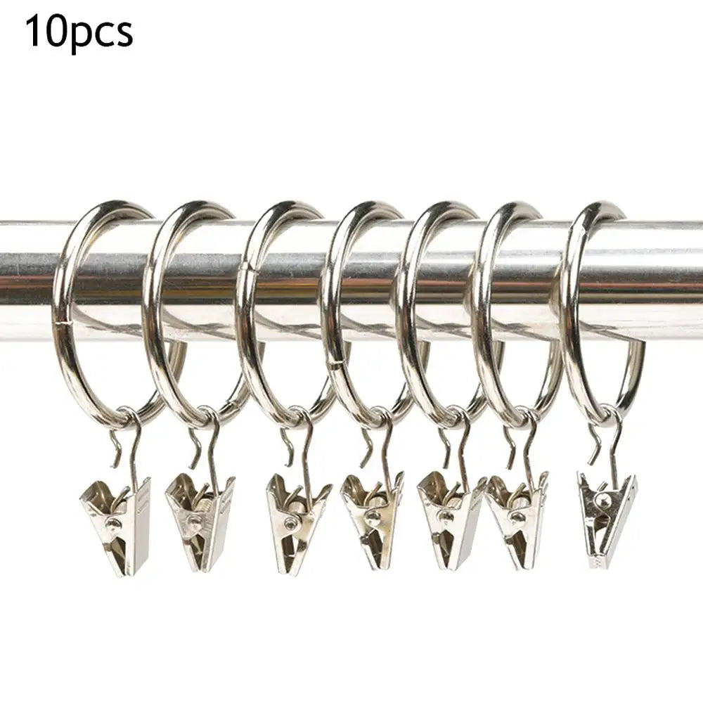 anneaux rideau pince suspension durable argent bronze cuivre moderne coton clip fenetre fixe rond