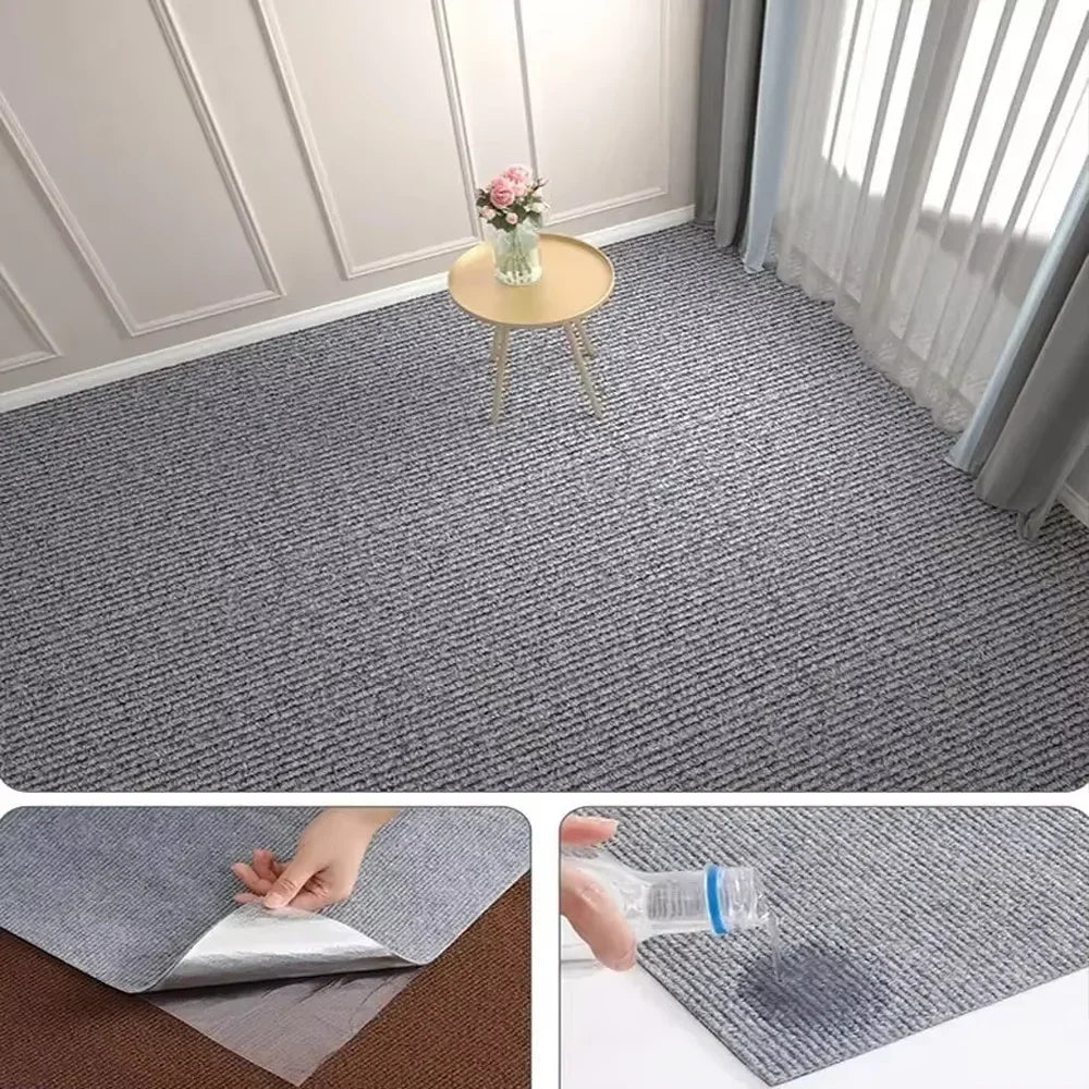tapis sol antidérapant polyester moderne gris foncé beige blanc minimaliste