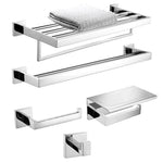 accessoires salle bain chrome modernes porte serviettes mural vis fixés ensemble quincailleries