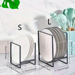 support assiettes métal noir moderne fixation clips rangement cuisine vaisselle organisation réutilisable élégant
