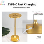 lampe table led rechargeable sans fil intensité réglable moderne noir or argent