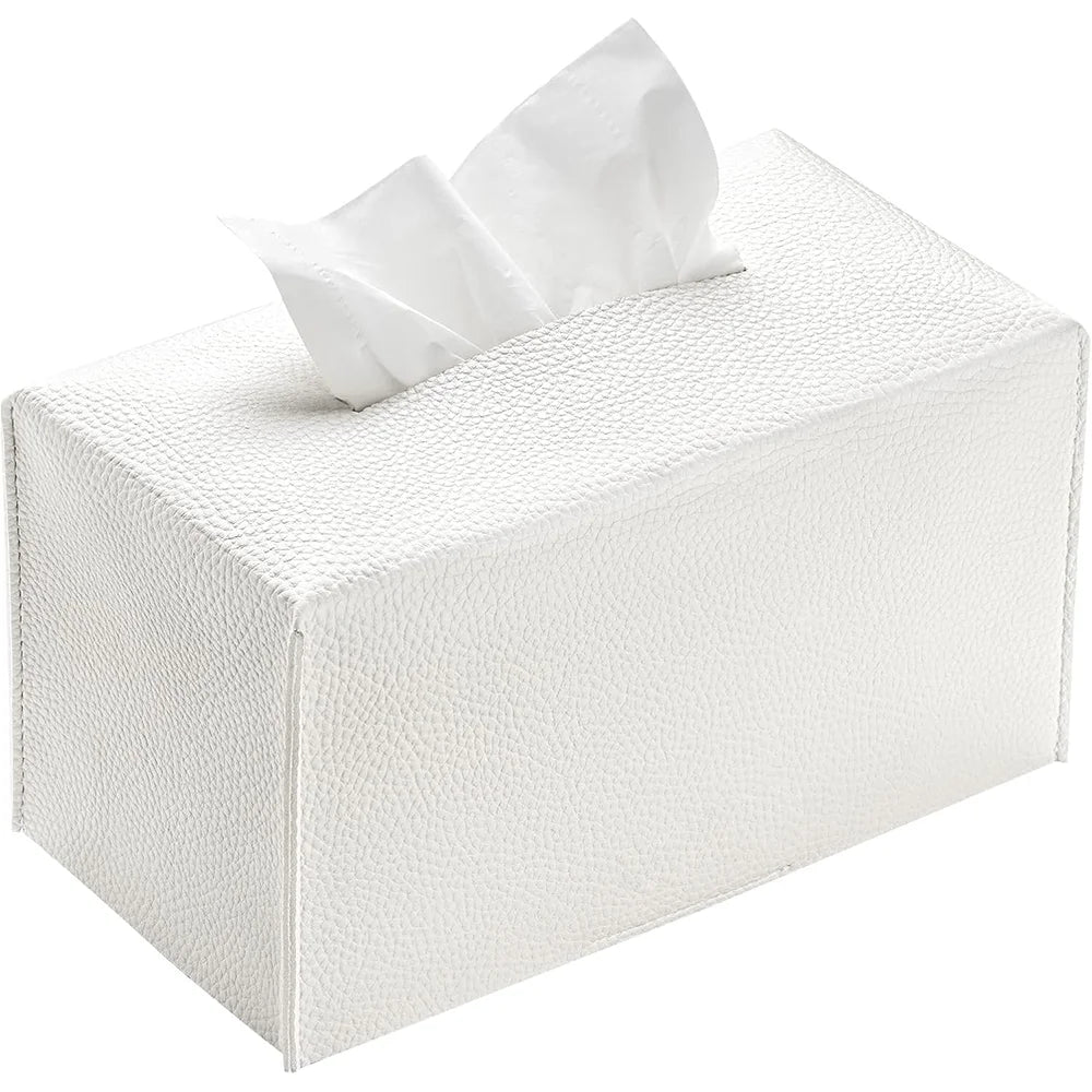 boîte mouchoirs simili cuir moderne blanc salon nuit vanity organizer support comptoir rembourrage hygiène