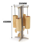 supports cloches vent bois naturel rouge motifs modernes minimalistes cloches