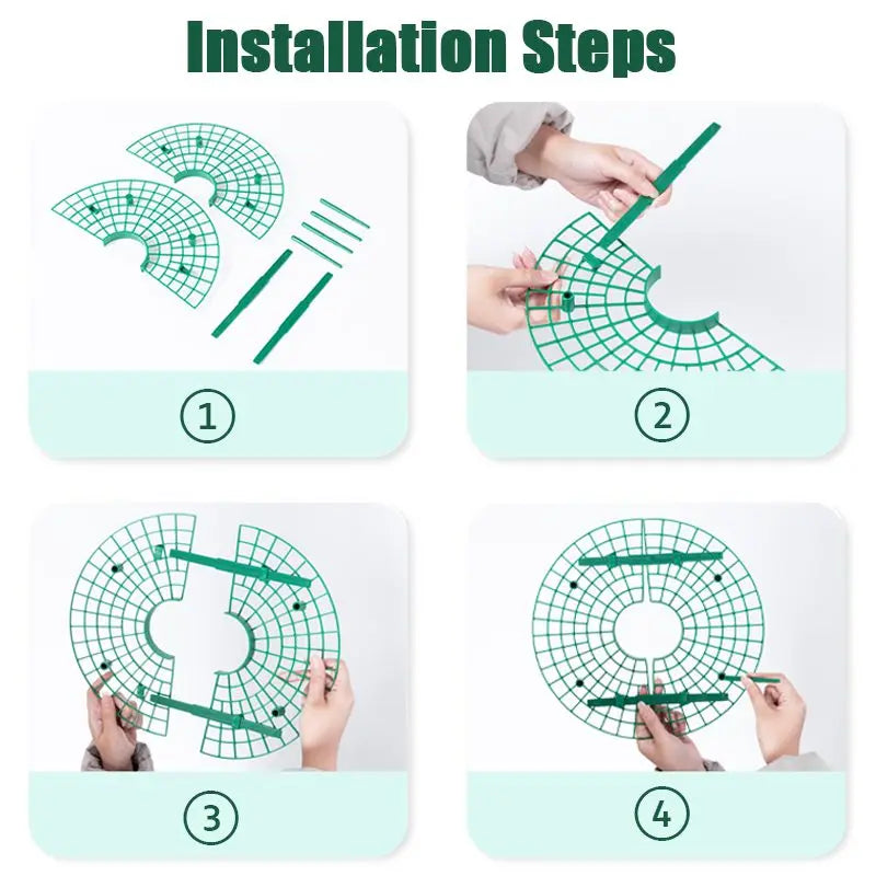 grille plantation fraises vert maille régulière pratique moderne fixations tiges balcon jardin anti salissure