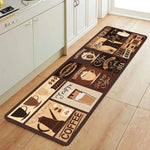 tapis coffee time thème moderne marron beige blanc salon chambre