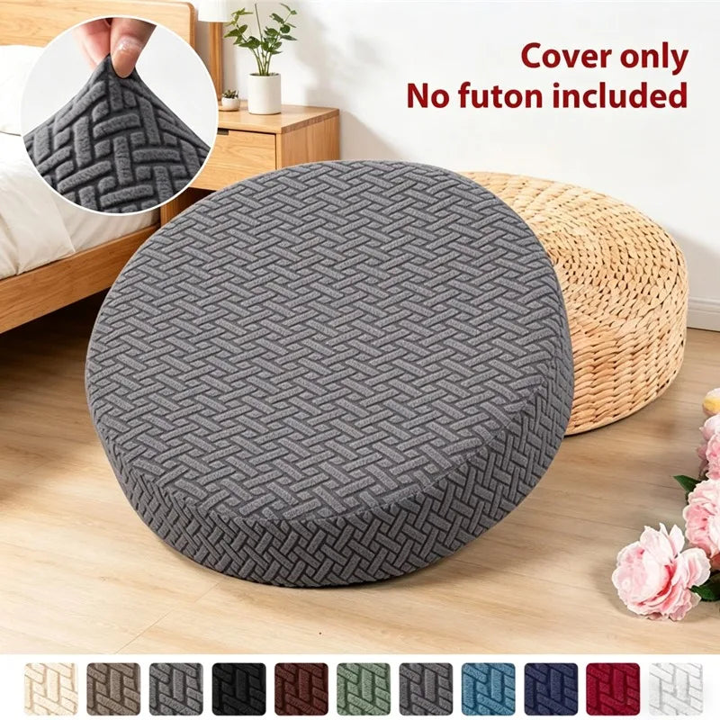 housse coussin rond gris motif géométrique moderne canapé fauteuil inclinable décoration anti poussière fixations