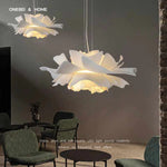 suspension lumineuse moderne fleur stylisée blanc opaque salon chambre étude 220v acrylique
