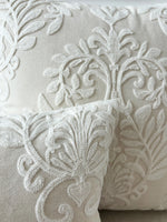 taie d'oreiller motif floral brodé polyester élégant décoration maison coussin beige fixations