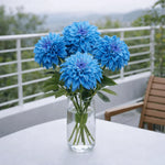 décoration intérieure moderne fleur artificielle bleue rose violet blanc rayonnante pétale opaques 70cm