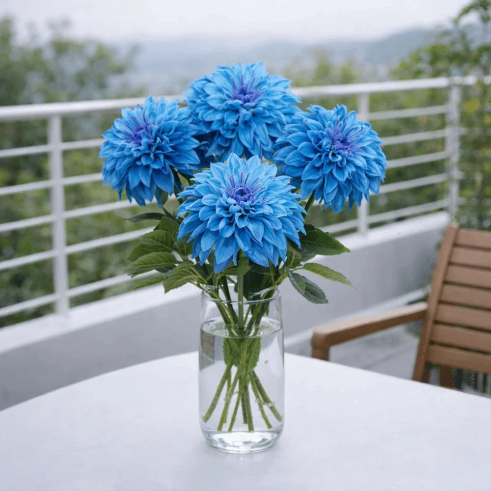 décoration intérieure moderne fleur artificielle bleue rose violet blanc rayonnante pétale opaques 70cm