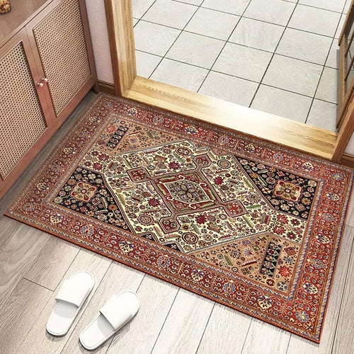 tapis bienvenue intérieur classique motif traditionnel velours épais antidérapant salon entrée maison