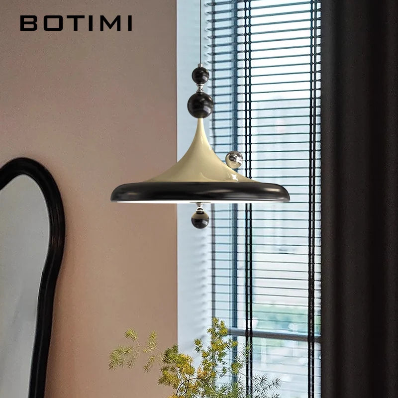 lampe suspendue moderne blanc noir marron brillante tringle métal bois chambre salon étude