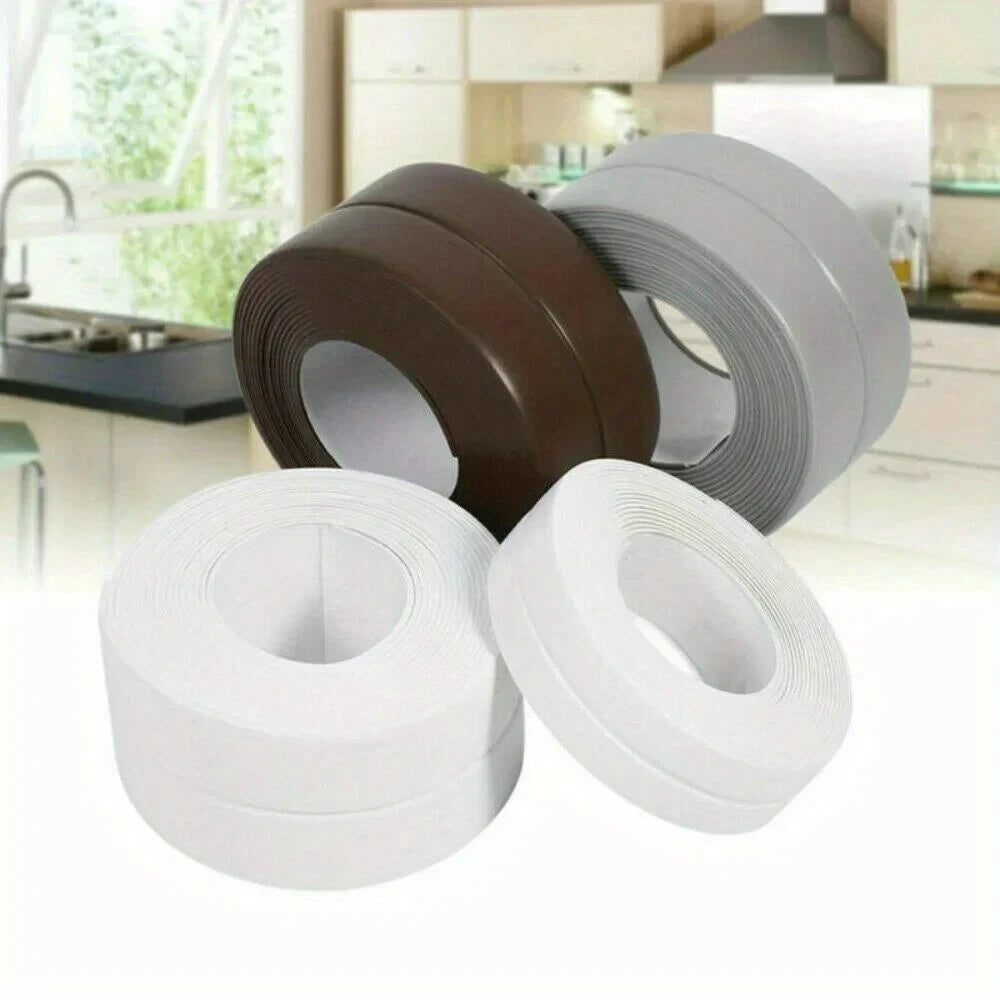 ruban adhésif autocollant blanc gris salle bains baignoire douche évier étanche pvc moderne 2.2cm
