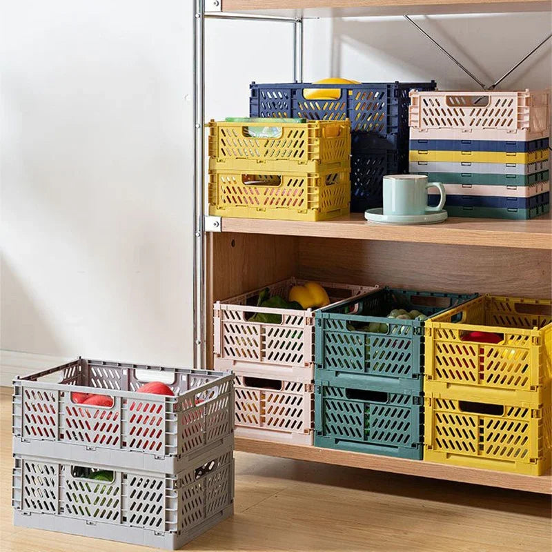 panier rangement pliable plastique perforé maison organisateur moderne