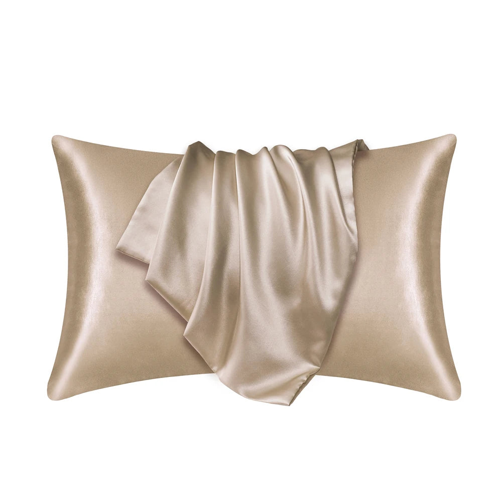 taies d'oreiller rectangulaires satinées polyester qualité supérieure beige doré rouge foncé blanc noir décoration