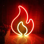néon flamme rouge blanc moderne décoration intérieure mur opaque câble électrique atmosphère LED veilleuse