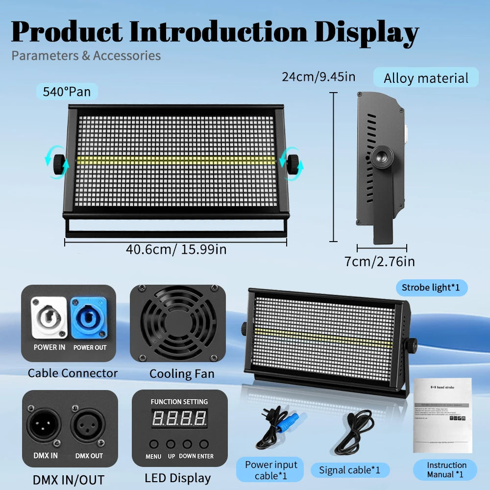 projecteurs led strobe rgbw 960 diodes 250w moderne spectacle discothèqueévénementiel