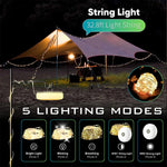 guirlande lumineuse camping rechargeable led flexible modes éclairage portable extérieur rustique moderne