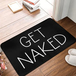 tapis bain noir motif lettre blanche moderne doux antidérapant salon chambre décoration maison