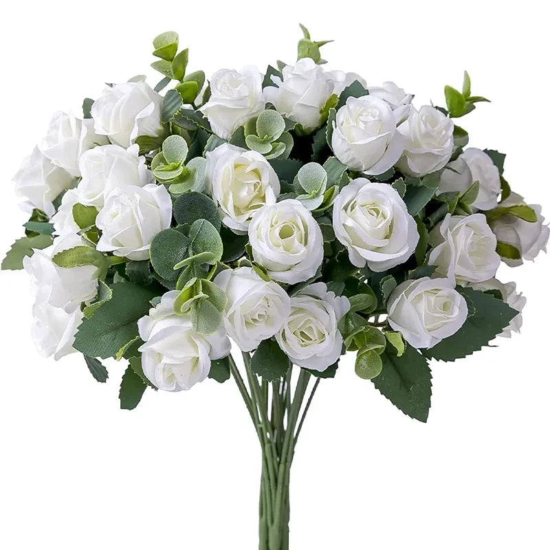 bouquet fleurs artificielles roses feuilles naturel mariage anniversaire décoration intérieur