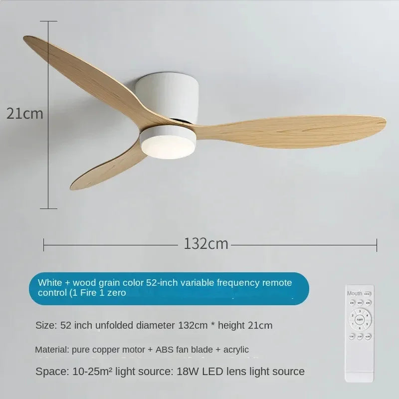 ventilateur led moderne vitesses télécommande noir blanc boisclair