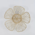 décoration murale fleur tressée fibre végétale rustique objet artisanal couleur beige clair