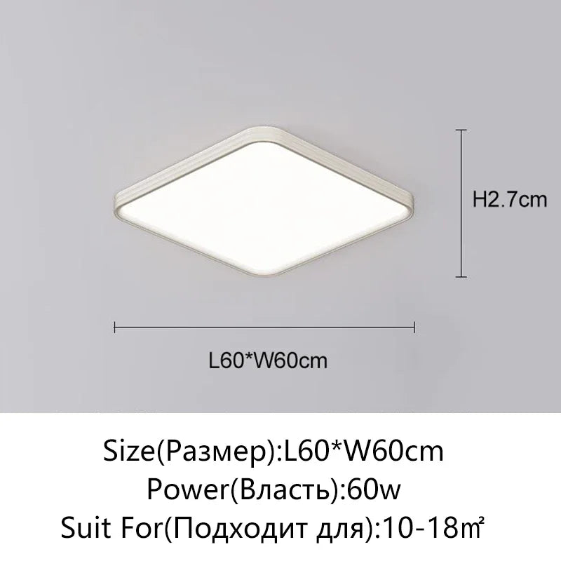 plafonnier led carré blanc ultra fin moderne luminaire salon chambre salle manger