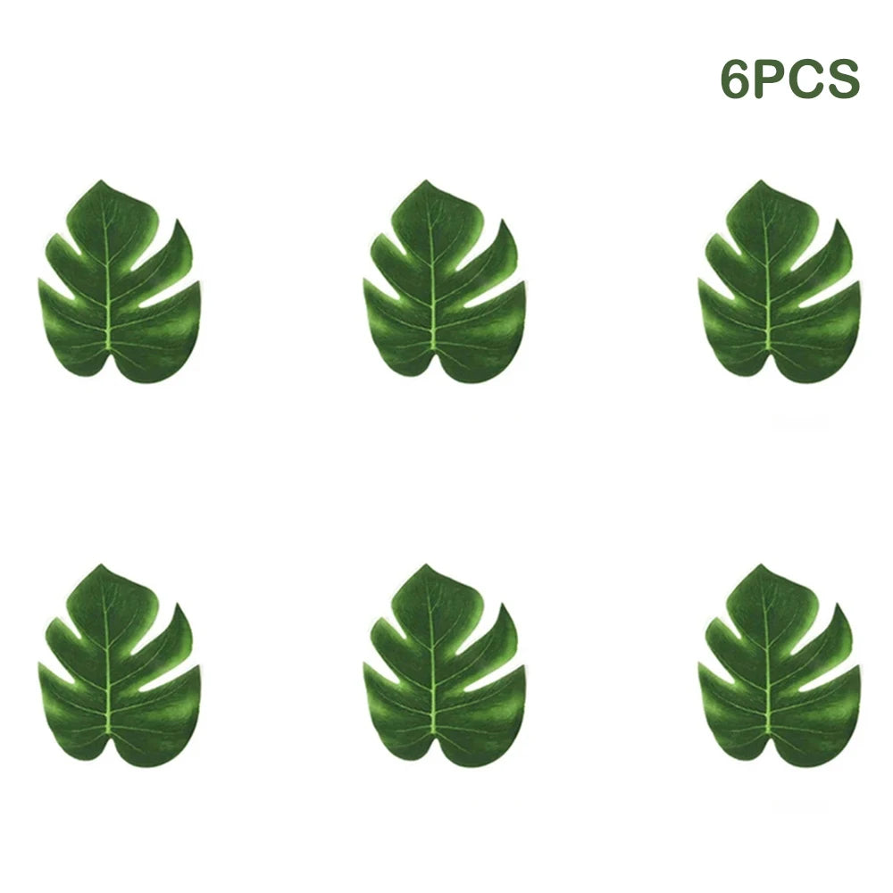 feuilles artificielles tropicales vert doré décoration moderne mariage anniversaire extérieur verte naturelle ludaua hawaïen