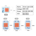 Plaque LED COB 10W 20W 30W 50W blanc jaune orange full spectrum moderne technologique