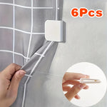 rideau polonais fermeture adhésive moderne accessoire rideau carreaux gris blanc 6pcs opaque minimaliste