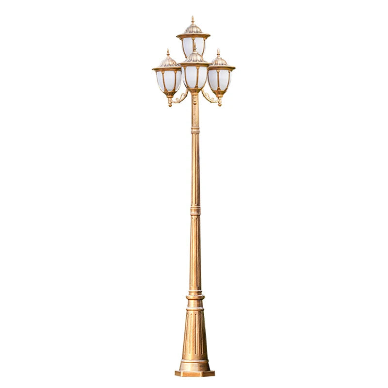 lampe jardin vintage or noir moderne extérieure ip65 led 260cm deux têtes