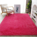 tapis polyester blanc jaune noir rouge moderne salon doux uni