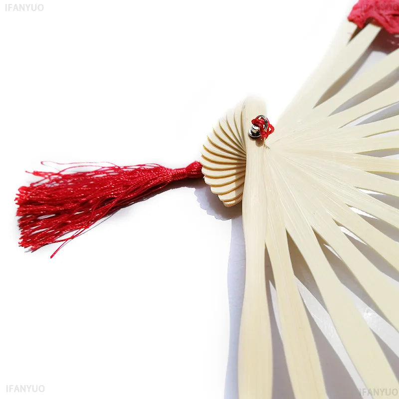 éventail pliant dentelle bambou portable brodé pompon décoration intérieure classique noir rose vert rouge