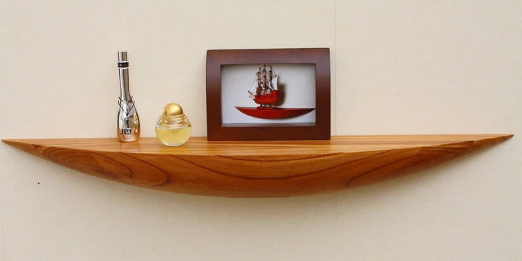 étagère murale moderne bois naturel blanc adhésive deco télécran salon chic