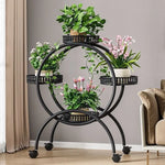 étagère plantes moderne multi niveaux roulettes blanc noir marron doré minimaliste