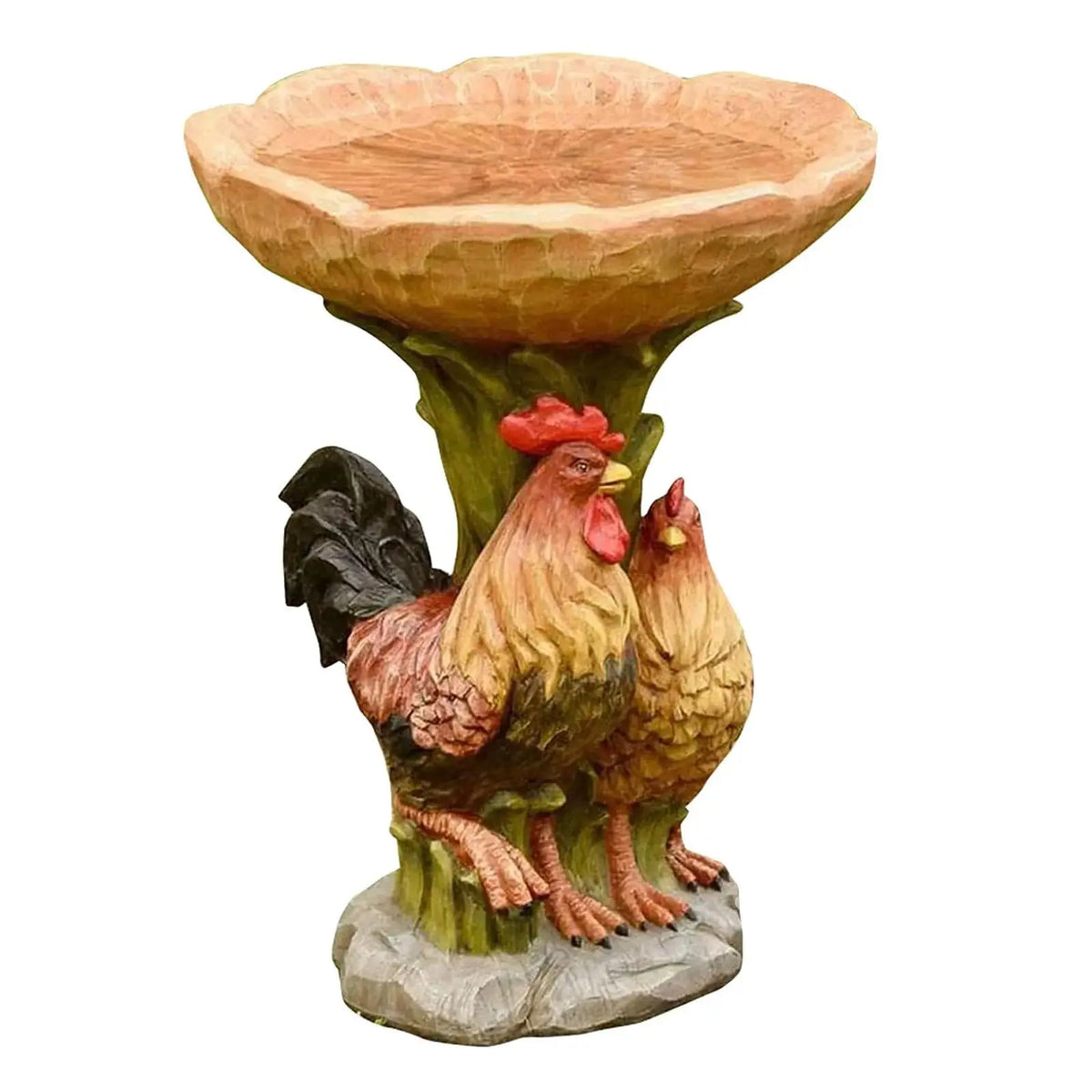 fontaine oiseaux résine texture bois brun gris naturelle animaux deco jardinextérieur