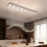 suspension lumineuse moderne cristal transparente argentée led 90 260v