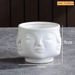 Vase céramique moderne vase table blanc visage sculpté lèvres sculptées art déco