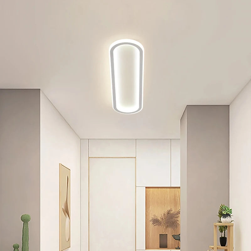 lampe led moderne blanche rectangulaire bord noir éclairage intérieur chambre salon