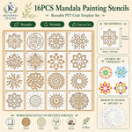 pochoirs mandala réutilisables peinture murale pulvérisation pierre gabarits floraux géométriques blanc artisanal