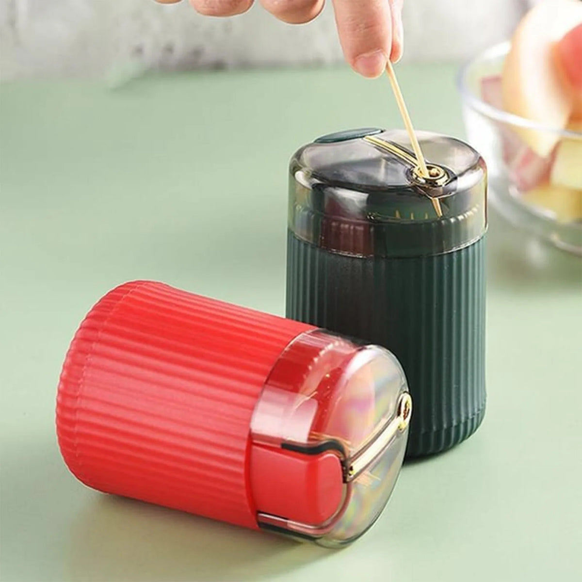boîte pique niques automatique moderne vert foncé rouge pratique rayures verticales respectueux environnement