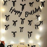 décoration anniversaire happy birthday guirlande lumineuse noeuds rubans élégante fête autocollants